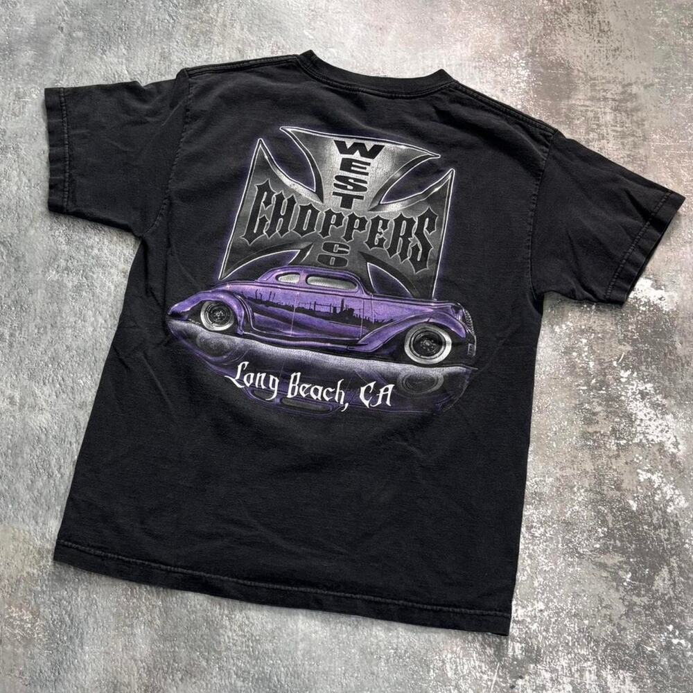 Vintage Y2K West Coast Choppers T Shirt! Purple Car Jesse James Size Medium